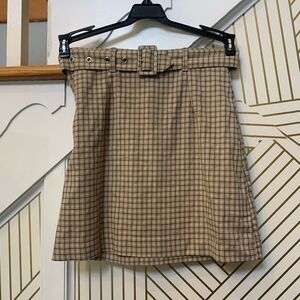 H&M Plaid Belted Skirt